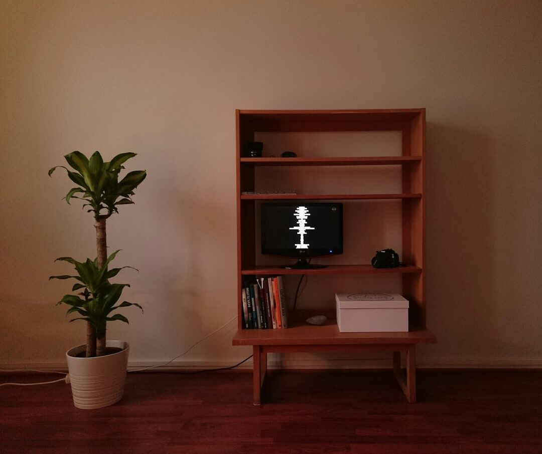 old television set in living room